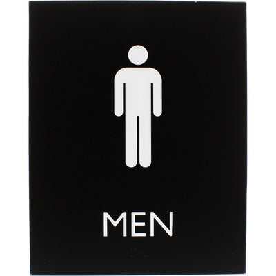 Lorell Men's Restroom Sign, Black, LLR02667