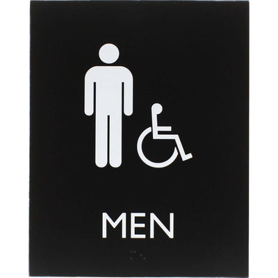 Lorell Men's Handicap Restroom Sign, Black, LLR02668