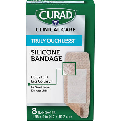 Medline Curad Truly Ouchless Silicone Bandage, Beige, 8 / Box, MIICUR5003V1