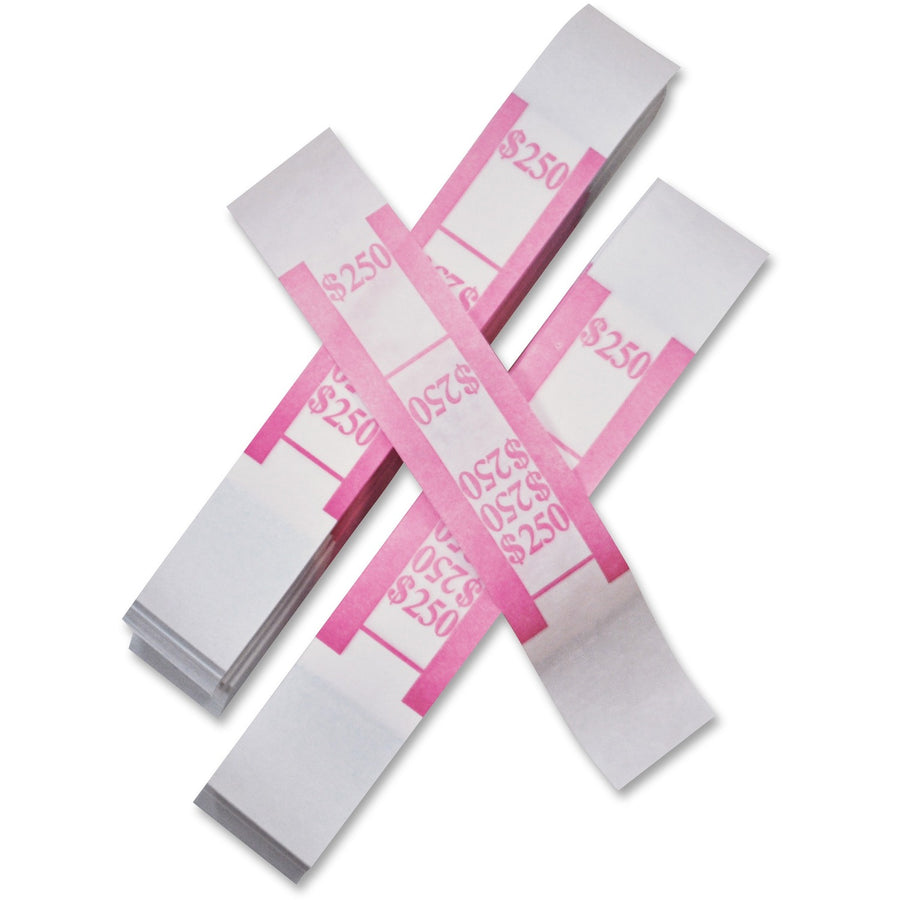 ICONEX SecurIT Currency Straps, Red, Kraft Paper, Adhesive, 1000 / Pack, ICX94190062