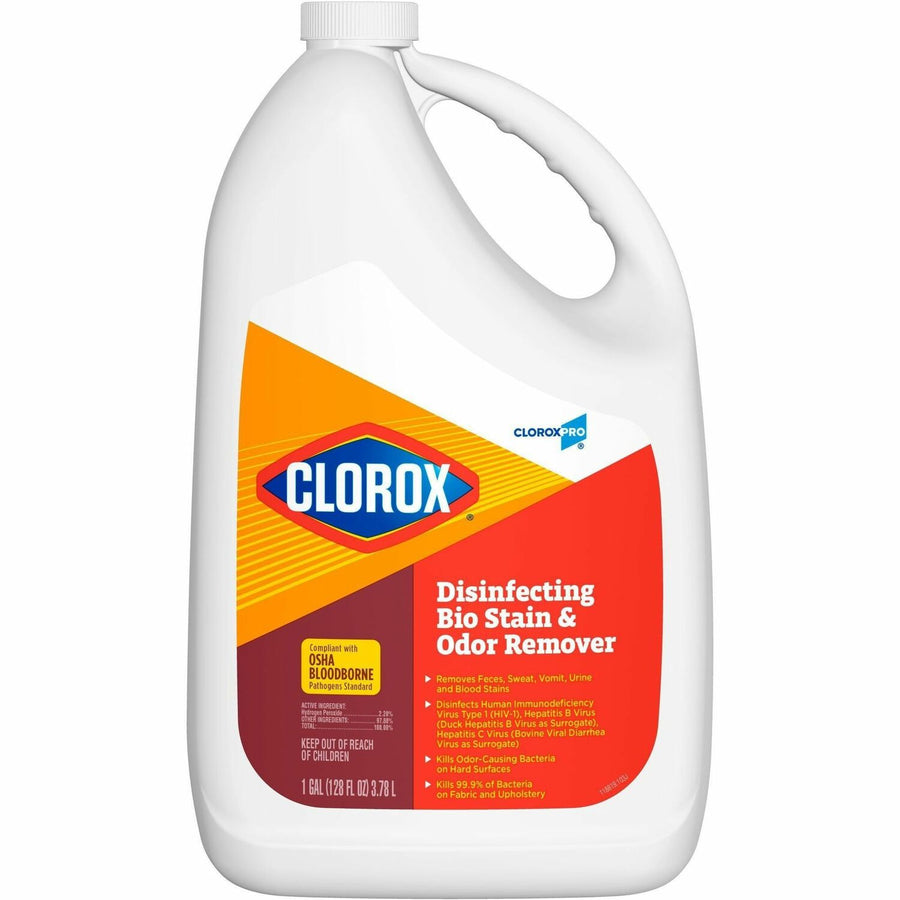 CloroxPro™ Disinfecting Bio Stain & Odor Remover Refill, 5.65" x 11.44", Translucent, Deodorize, CLO31910