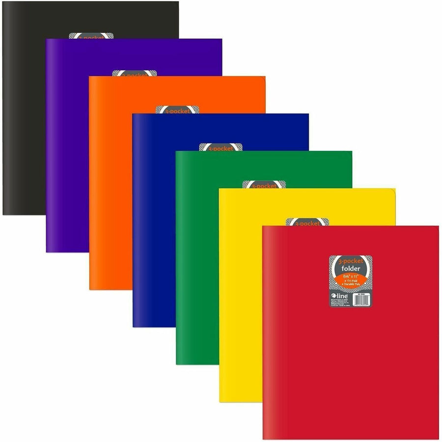 C-Line 3-Pocket Poly Portfolios, 8.5" Width x 11" Length, Yellow, 24 / Box, CLI33940