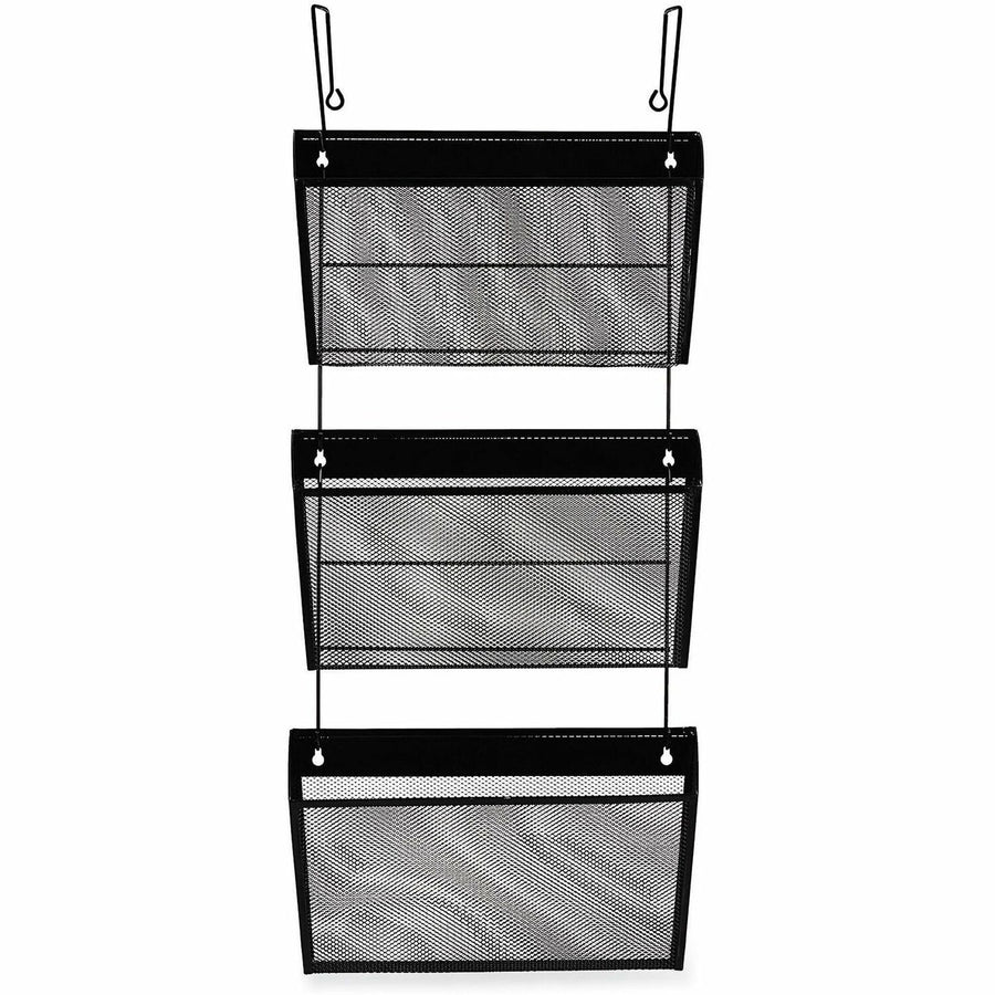 Universal Hanging Organizer, 14.13" x 8.50", Black, Wire Mesh, 3 Set, UNV20011