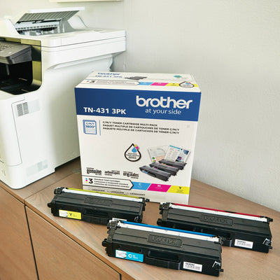 Brother TN-431 Original Standard Yield Laser Toner Cartridge - Multi-pack - Cyan, Magenta, Yellow - 1 Box — view 1