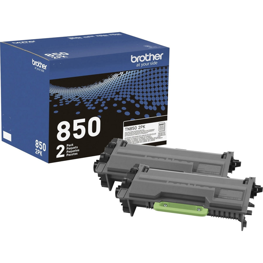 Brother TN-850 Original High Yield Laser Toner Cartridge - Twin-pack - Black - 1 Box — view 1