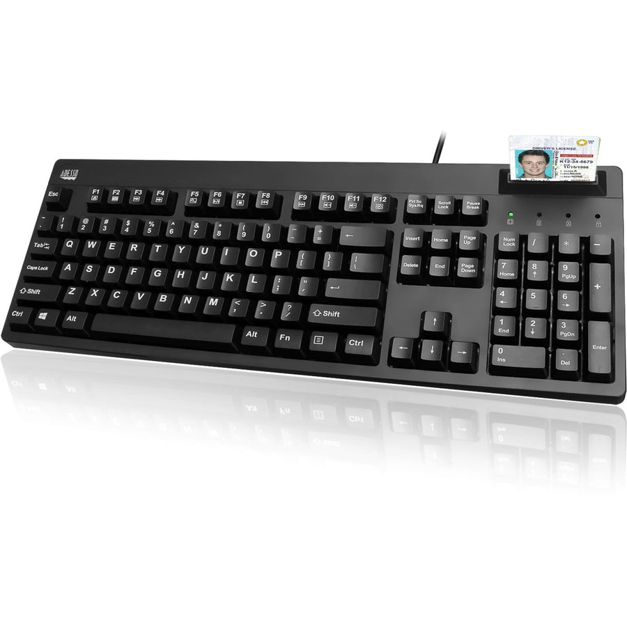 Adesso EasyTouch 630SB-TAA - Smart Card Reader Keyboard (TAA Compliant), Black, 10EA/CT — view 1