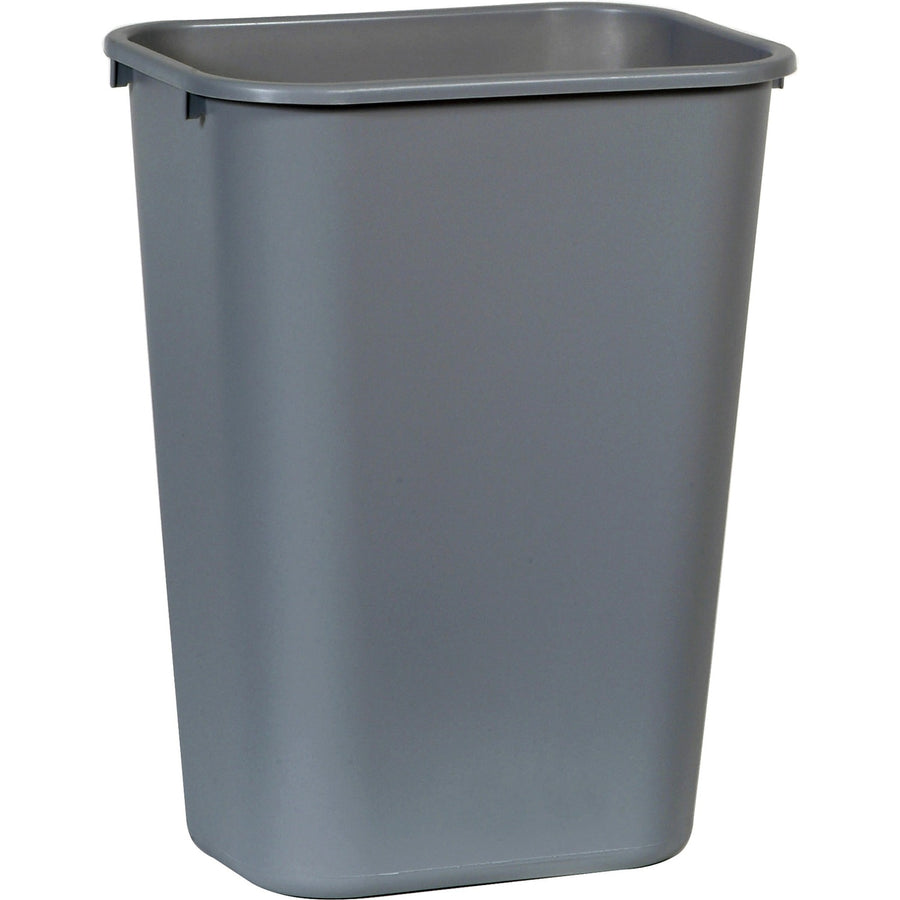 Rubbermaid Commercial 41 QT Large Deskside Wastebaskets, 11.3" x 20", Gray, Plastic, 10.25 gal, Easy to Clean, 12 / Carton, RCP295700GYCT