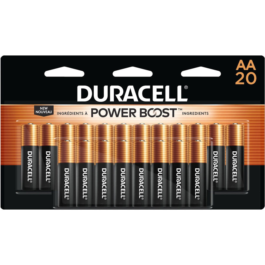 Duracell Coppertop Alkaline AA Battery 20-Packs, Black/Copper, 12 / Carton, DURMN1500B20CT