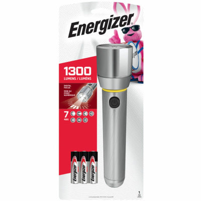 Energizer Vision HD Flashlight with Digital Focus, Chrome, Metal, 4 / Carton, EVEEPMZH61ECT