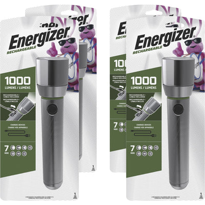 Energizer Holdings Eveready Vision HD Rechargeable LED Flashlight, Aluminum, 4 / Carton, EVEENPMHRL7CT