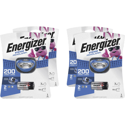 Energizer Vision LED Headlamp, 5" x 2", Blue, Pivot, 4 / Carton, EVEHDA32ECT