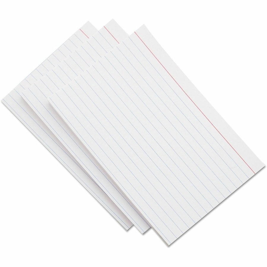 Universal Ruled Index Cards, 5 x 8, White, 100 / Pack, 5" Width x 8" Length, UNV47250