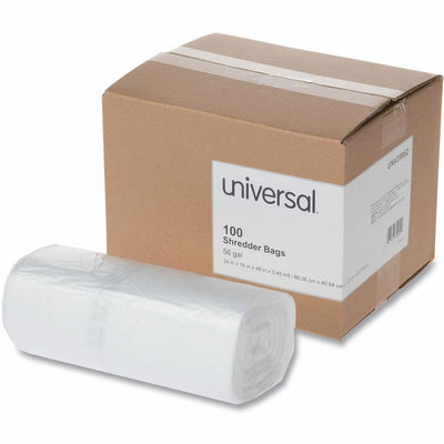 Universal Shredder Bag, Clear, 100 / Box, UNV35952