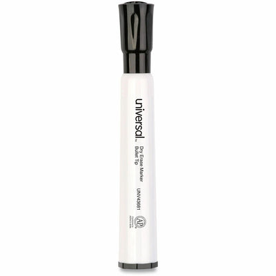 Universal Dry Erase Marker, Medium Bullet Tip, Black, Dozen, 1 Dozen, UNV43681