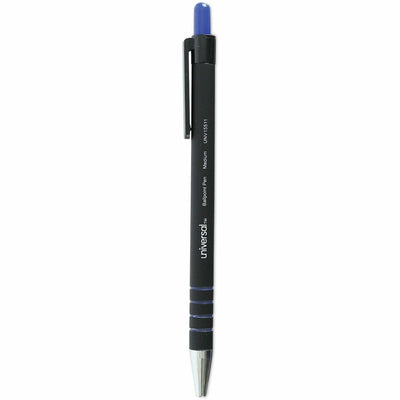 Universal Ballpoint Pen, Retractable, Medium 1 mm, Blue Ink, Blue Barrel, Dozen, 1 Dozen, UNV15511