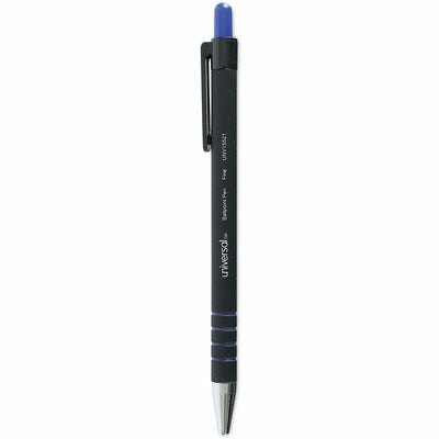 Universal Ballpoint Pen, Retractable, Fine 0.7 mm, Blue Ink, Blue Barrel, Dozen, 1 Dozen, UNV15521