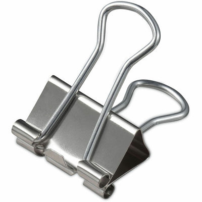 Universal Binder Clips with Storage Tub, Small, Silver, 40/Pack, UNV11240