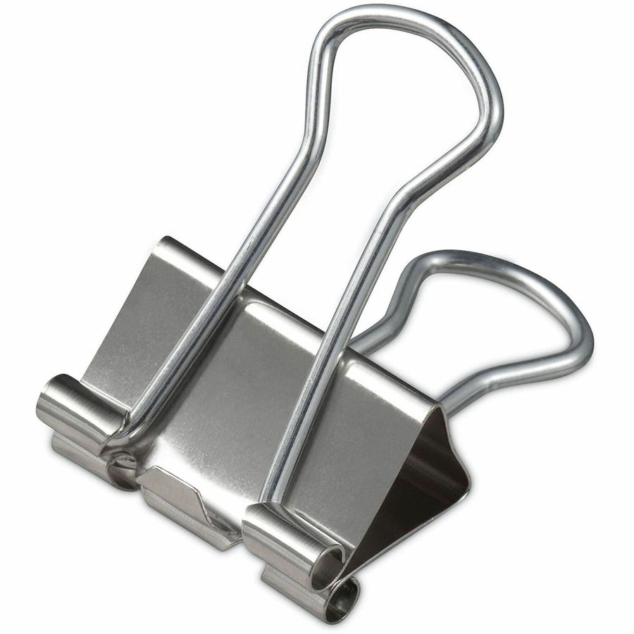 Universal Binder Clips with Storage Tub, Small, Silver, 40 / Pack, Steel Wire, UNV11240