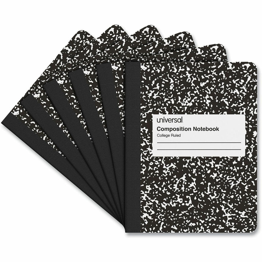 Universal Notebook, 7.5" x 9.75", Chipboard, Sewn, 15 lb, 100, 6 / Pack, UNV20946