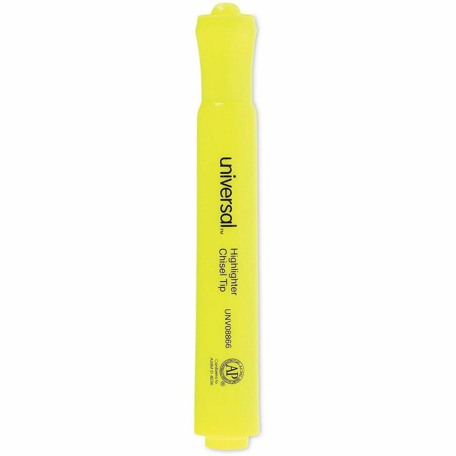 Universal Highlighter, Fluorescent Yellow, 36 / Pack, UNV08866