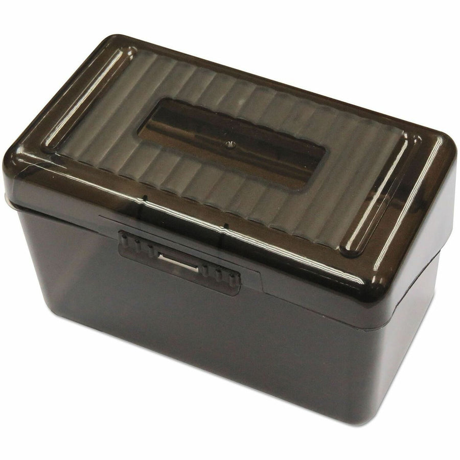 Universal Card Holder, 5.6" x 3.5", Translucent Black, Plastic, Secure, 2 / Pack, UNV47286