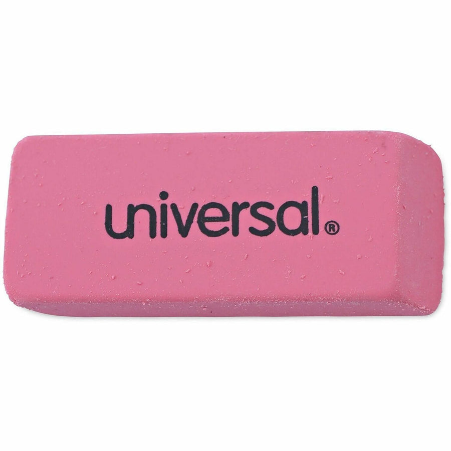 Universal Manual Eraser, Pink, Elastomer, Ghost Resistant, 20 / Pack, UNV55120