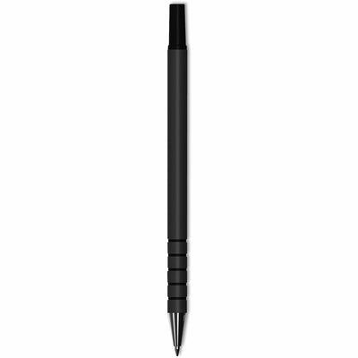 Universal Replacement Ballpoint Counter Pen, Medium 1 mm, Black Ink, Black Barrel, 6/Pack, UNV15626