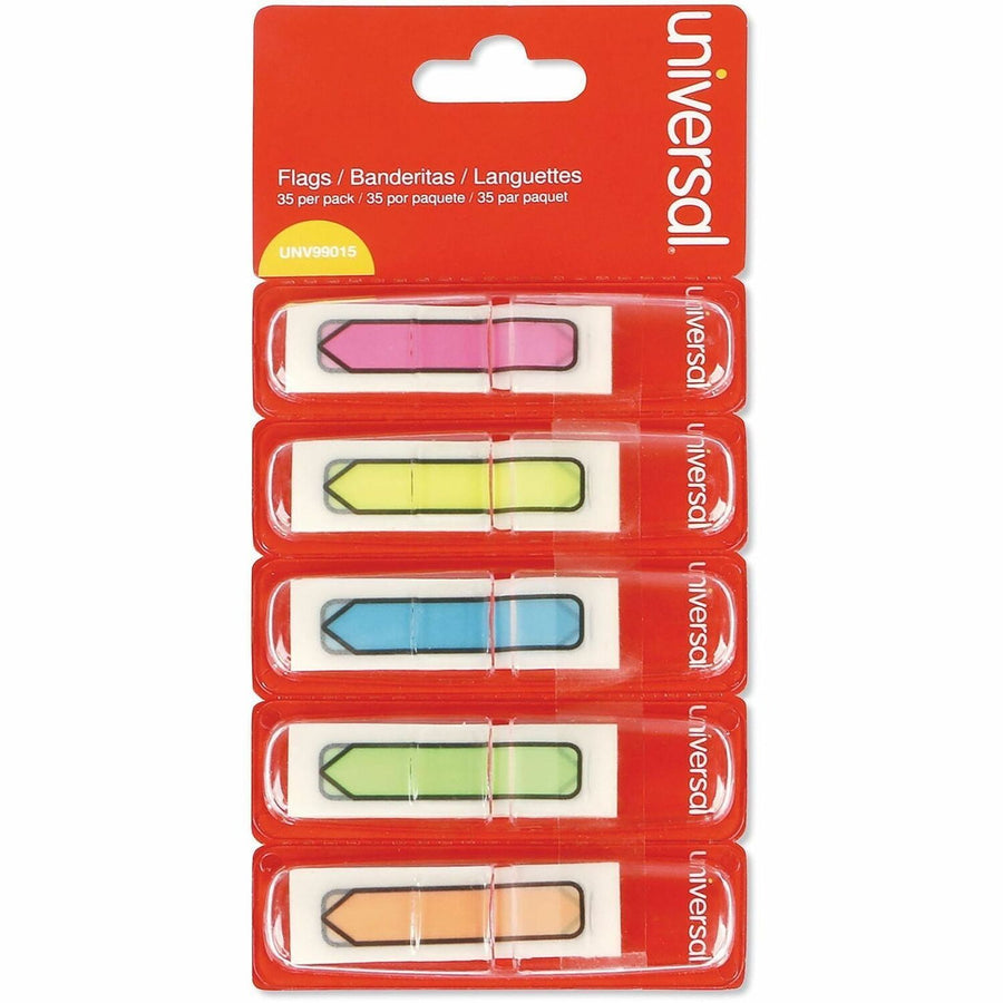 Universal Flag, Orange, Repositionable, 175 / Pack, UNV99015