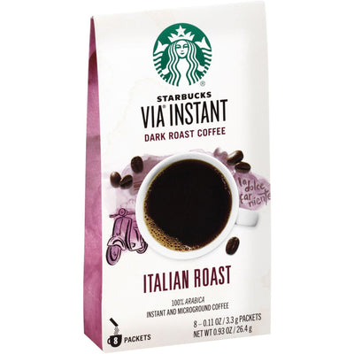 Starbucks Portion Pack VIA Ready Brew Italian Roast Coffee, 8 / Pack, SBK12407838