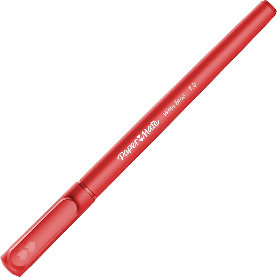 Paper Mate Ballpoint Stick Pens, Write Bros, Red, Smooth Writing, 1 Dozen, PAP3321131C