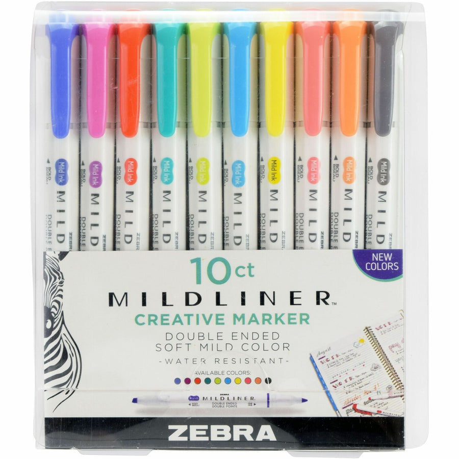 Zebra MILDLINER Dual Ended Creative Marker, Mild Lemon Yellow, Clip, 1 / Pack, ZEB78501