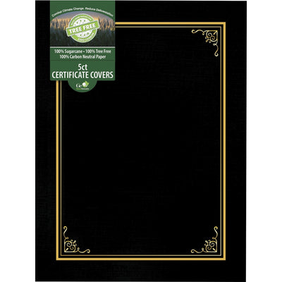 Geographics Letter Certificate Holder, Black, 8 1/2" Width x 11" Length, 5 / Pack, GEO49029
