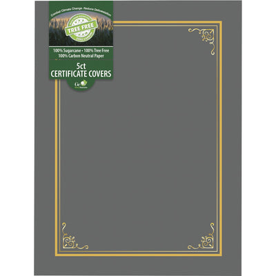 Geographics Letter Certificate Holder, Gray, 8 1/2" Width x 11" Length, 5 / Pack, GEO49114