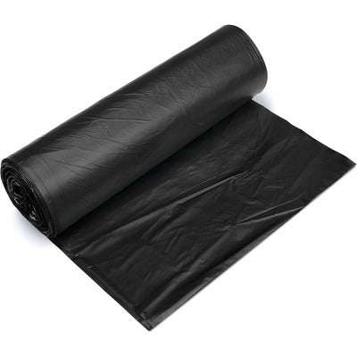 Inteplast HDPE Can Liners, 22 Microns, 43" x 48", Black, Pack Of 150 Liners, 150 / Case, IBSS434822K