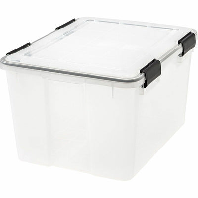 IRIS Weathertight Storage Box, 46 Quarts, 11 4/5"H x 15 4/5"W x 19 7/10"D, Clear, IRS110450
