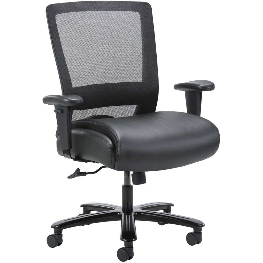 Lorell Heavy-duty Mesh Back Task Chair, 30" x 44", Black, Pillowtop Cushion, LLR03207