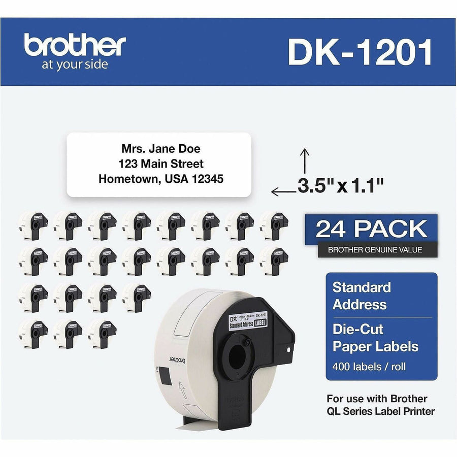 Brother DK Address Label, White, 24 / Pack — view 1