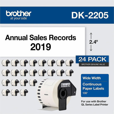 Brother DK Multipurpose Label, Black on White, 24 / Pack — view 1