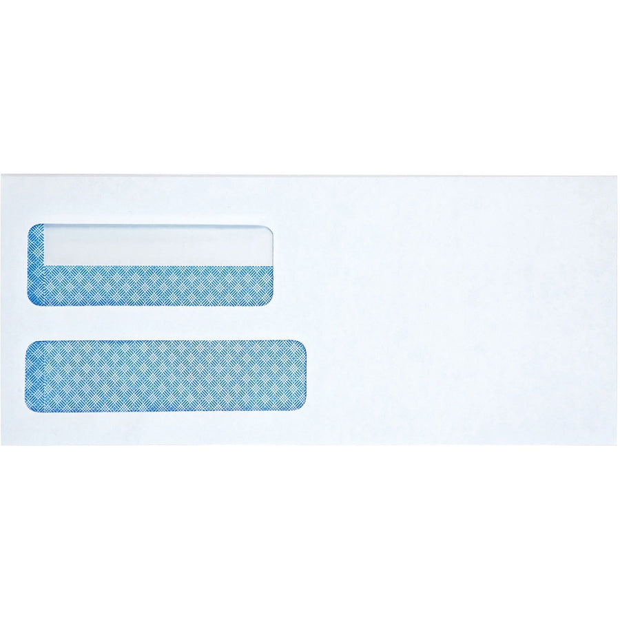 Business Source Double Window #10 Envelopes, White, 1 Box — view 1