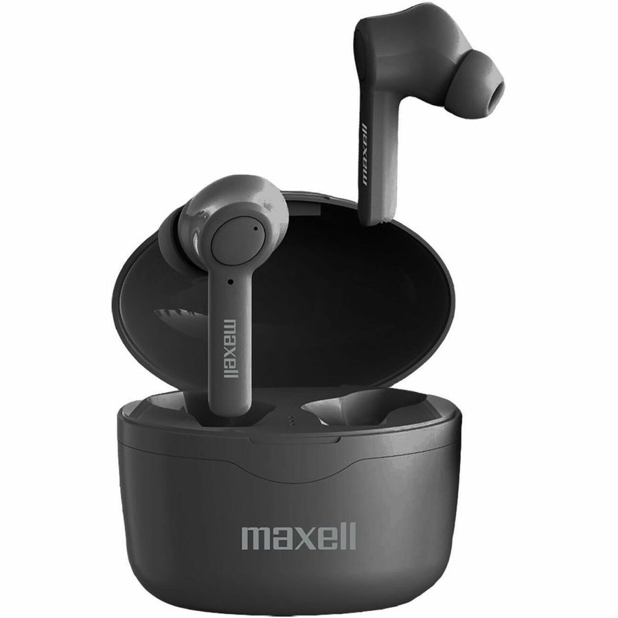 Maxell Sync Up True Wireless Bluetooth Earbuds, Black, Charging Case, MAX199899