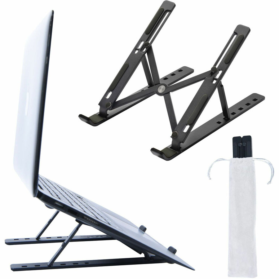 DAC® MP-222 Portable and Adjustable Laptop/Tablet Stand, Black, 6.5" x 5.5", Silicon, Non-skid Pad, DTA21684