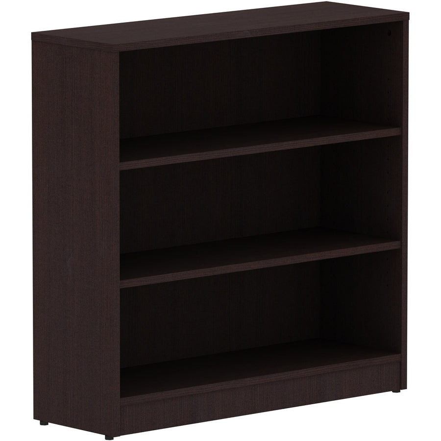 Lorell Laminate Bookcase, Essentials, 36" x 36", Espresso, Adjustable Shelf, LLR18276