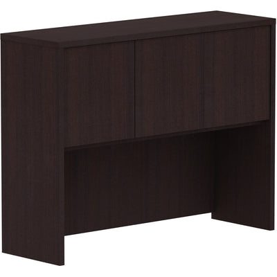 Lorell Essentials Series Stack-on Hutch with Doors, Brown, LLR18271