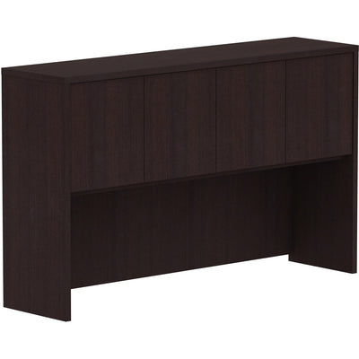 Lorell Essentials Series Stack-on Hutch with Doors, Brown, LLR18270