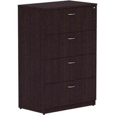 Lorell Essentials Series 4-Drawer Lateral File, Brown, LLR18274