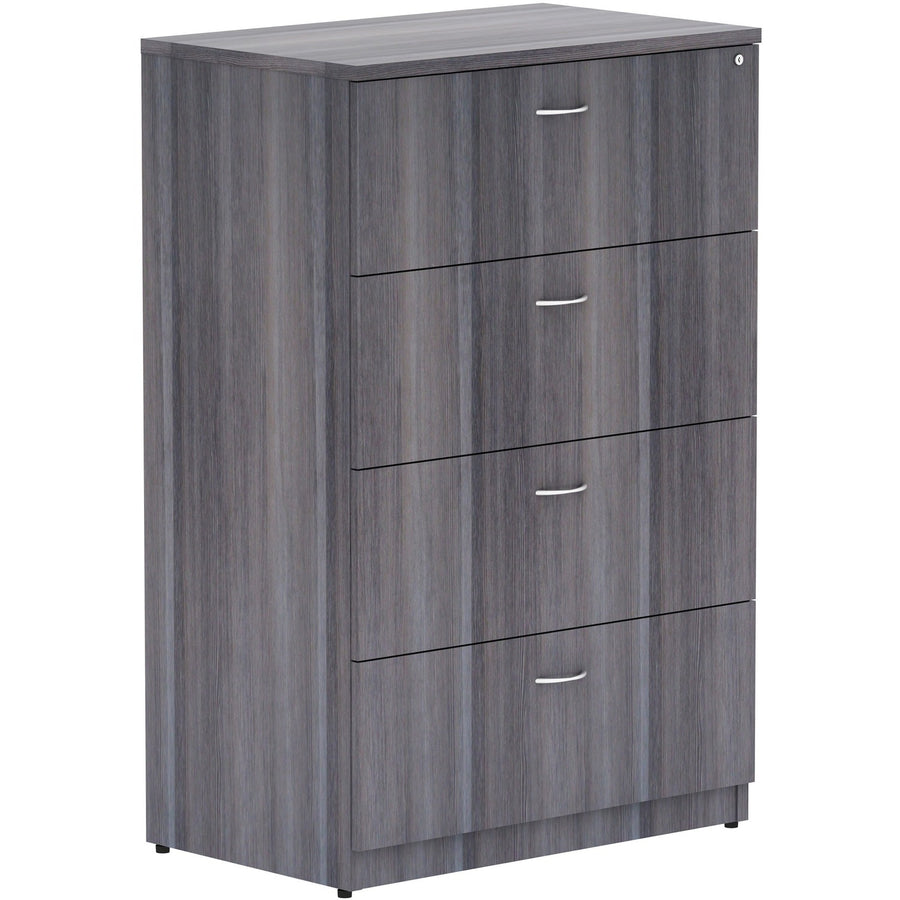 Lorell Essentials Series 4-Drawer Lateral File, 1" Thickness - Top, File Drawer, LLR69624
