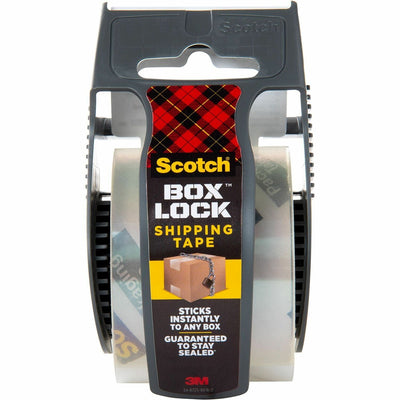 3M Scotch Box Lock Dispenser Packaging Tape, Clear, 1 Roll, MMM195