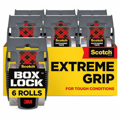 3M Scotch Box Lock Dispenser Packaging Tape, Clear, 6 / Pack, MMM1956