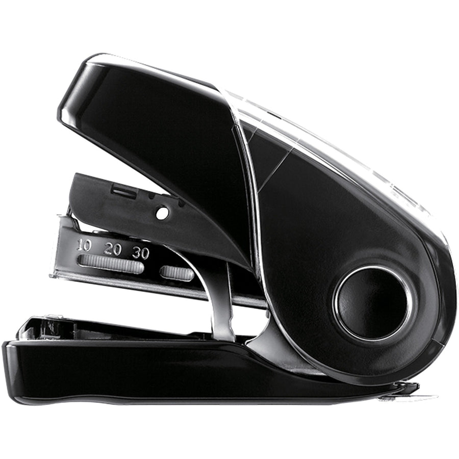 MAX Flat Clinch Mini Stapler, 1.1" x 2.6", Black, 25 Sheet, Staple Remover, MXBHD10FL3BK