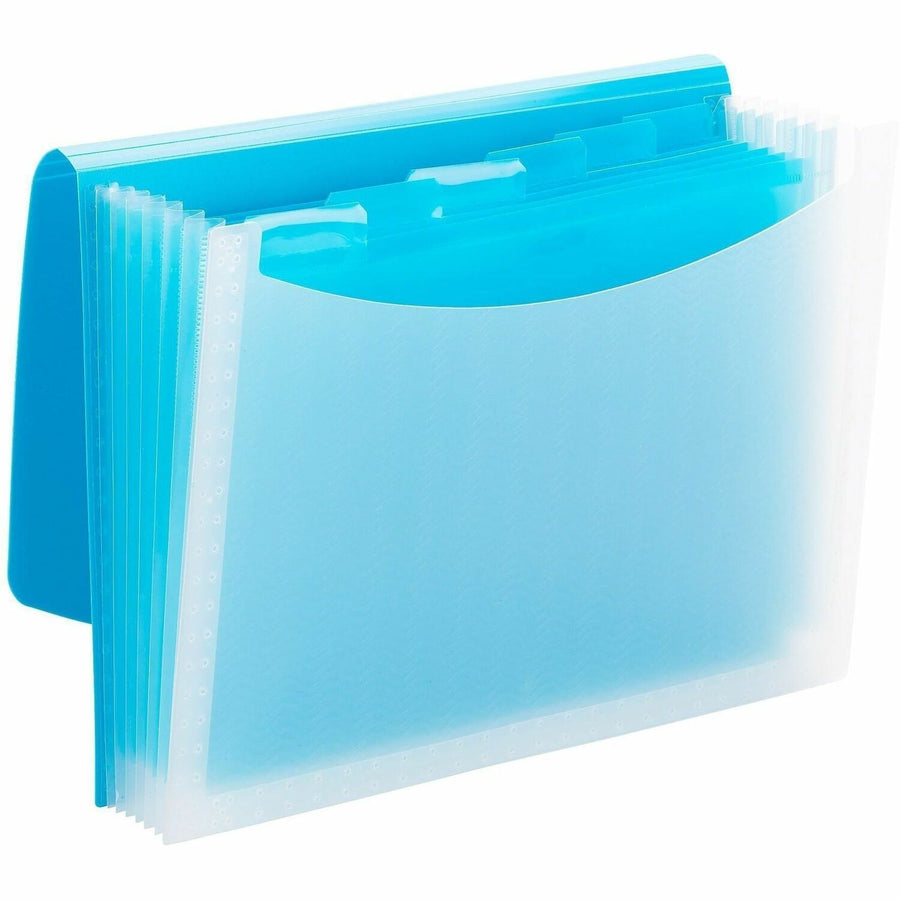 Smead 7-Pocket Poly Expanding File, 13" x 9.5", Clear, Closed Sides, SMD70873